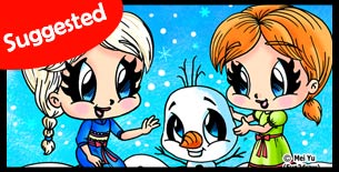Suggestion: Disney Frozen princesses Elsa and Anna with Olaf