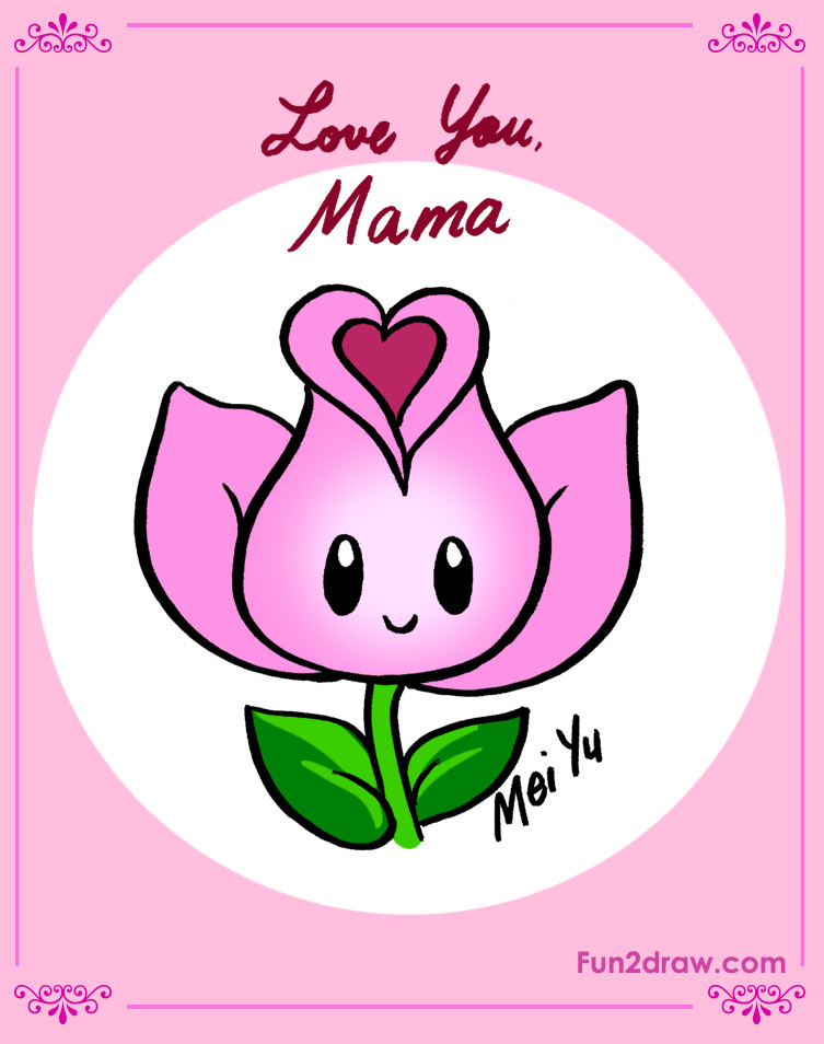 A cute flower design for a Mother's Day card