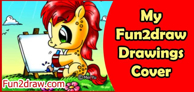 A cute pony artist, perfect as a cover for your book of Fun2draw drawings!