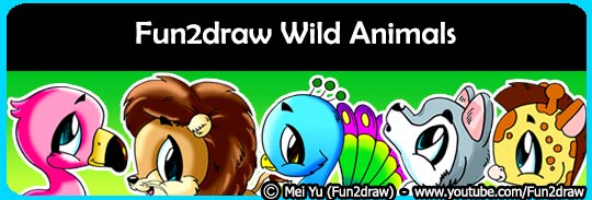 Draw cute and easy wild animals, like lions, wolves, birds, and more.