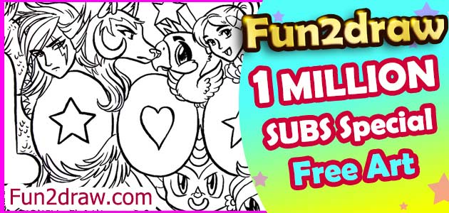 A special artwork that can be colored in, as a thank you to 1 million subscribers on YouTube.