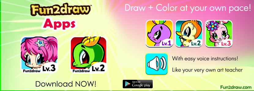 The latest update to Fun2draw apps and ebooks. They teach you how to draw step by step!