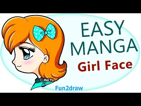 Drawing a manga girl's face.