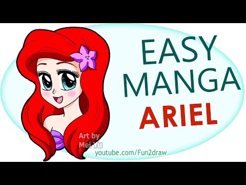 Drawing Ariel from The Little Mermaid as a manga character!