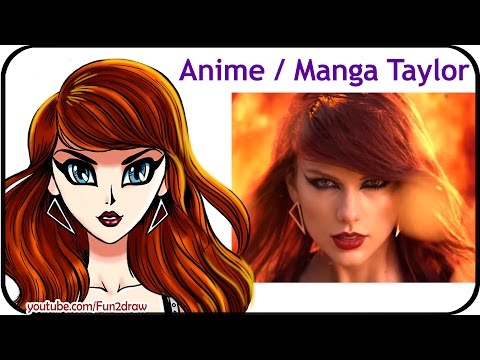 Draw Taylor Swift in an anime style.