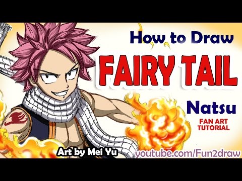 Drawing tutorial for Natsu from Fairy Tail.