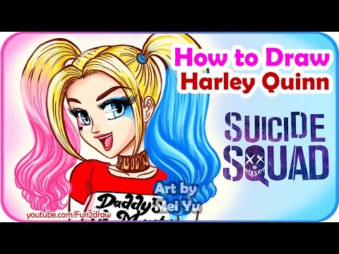 Drawing Harley Quinn as an anime girl!