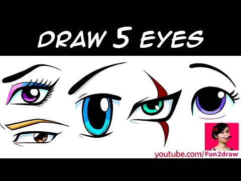 Learn how to draw five different anime/manga eyes.