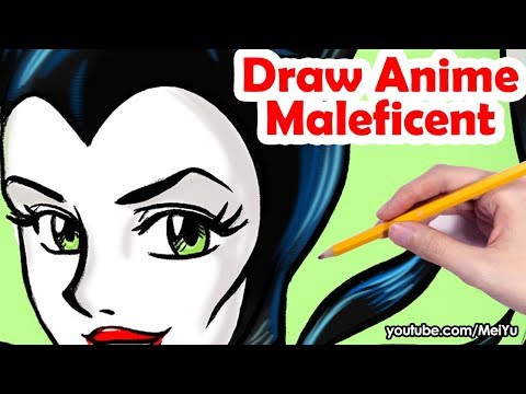 Drawing Maleficent in an anime/manga style.