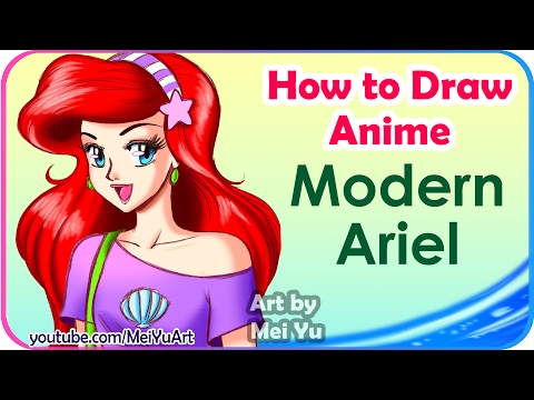 Drawing Ariel as a modern girl.
