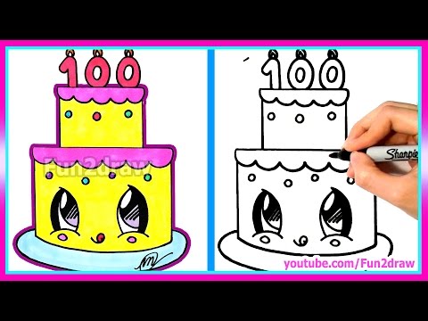 Drawing a cute two-tier cake.
