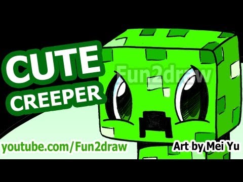 Learn to draw a cute Creeper from Minecraft.