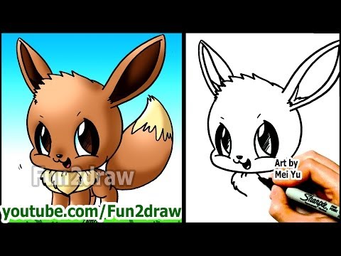 Learn to draw Eevee from Pokemon, step by step.