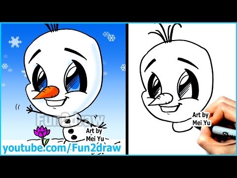 Free online art lesson on drawing Olaf.