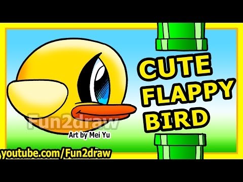 Free online art lesson on how to draw Flappy Bird.