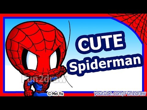 Learn how to draw a cute Spider-Man!