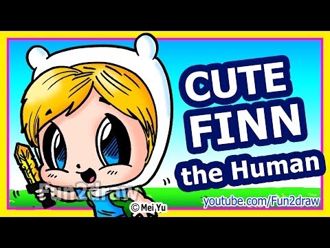 Art video on how to draw Finn the Human from Adventure Time.