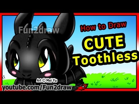 Draw Toothless from How to Train Your Dragon in this art tutorial video!