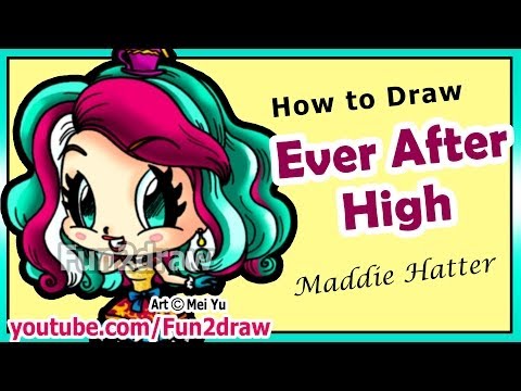 Art video on drawing Maddie Hatter from Ever After High.
