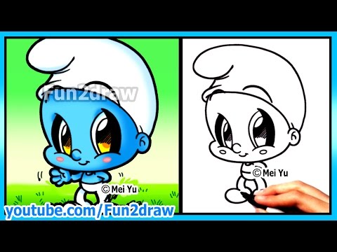 Learn how to draw a cute Smurf step by step!