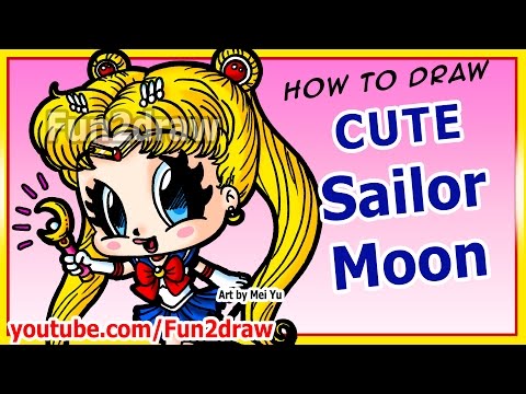 Drawing Sailor Moon cute and easy, step by step.
