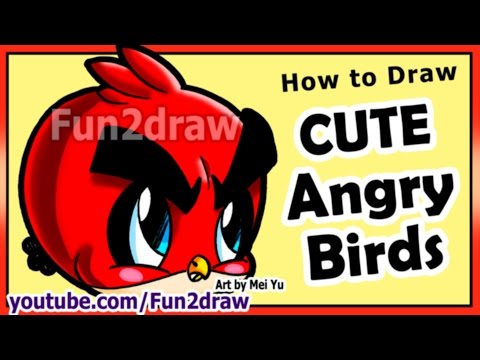 Drawing a cute Angry Bird step by step.