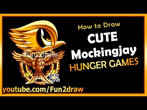 How to draw a cute Mockingjay from The Hunger Games.
