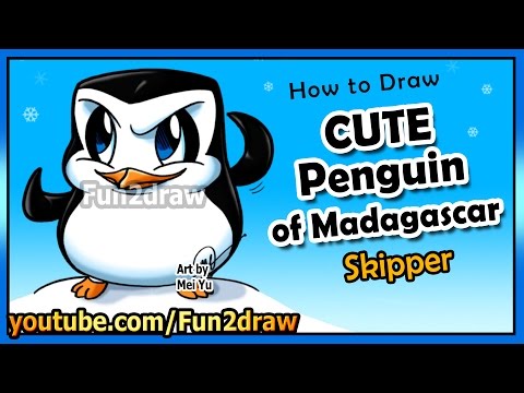 Drawing Skipper from Penguins of Madagascar.