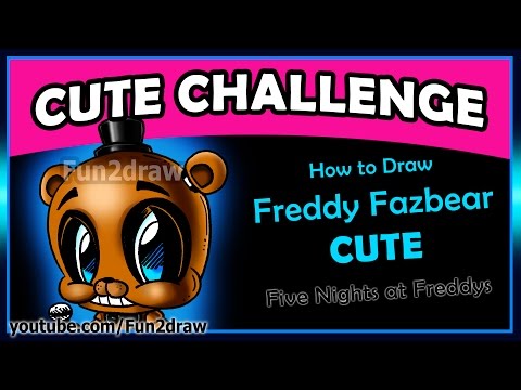 Draw Freddy Fazbear from FNAF cute and easy, step by step.