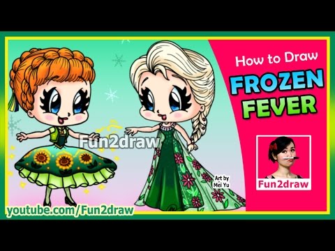 Draw Elsa and Anna from Frozen Fever in this drawing tutorial.