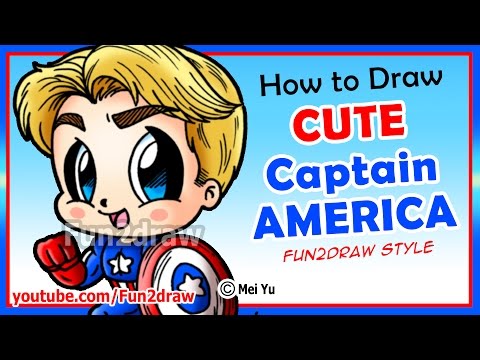 Draw Captain America in a cute Fun2draw style!