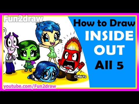 Draw all 5 emotions from Inside Out: Joy, Sadness, Anger, Disgust, and Fear!