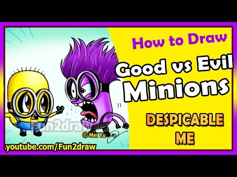 Learn how to draw Good and Evil Minions cute and easy!