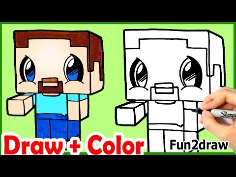 Drawing and coloring Steve from Minecraft easy with Mei Yu.