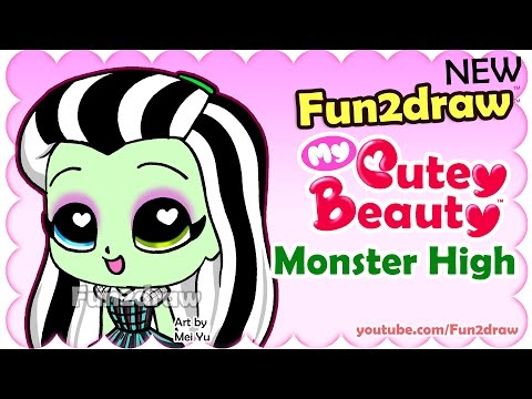 Learn to draw cute Frankie Stein from Monster High easy!