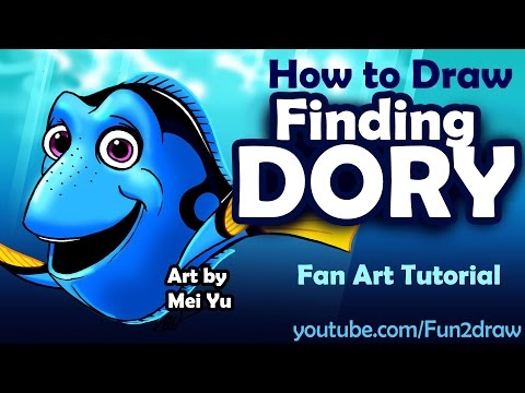 Learn to draw Dory from the Finding Nemo and Finding Dory movies.