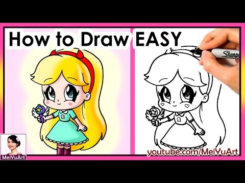 Draw Star from Star vs. the Forces of Evil cute and easy!