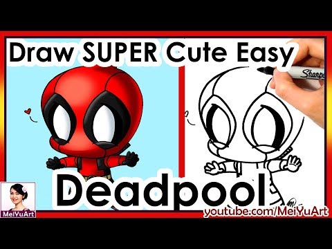 Watch how to draw cute Deadpool easy step by step!