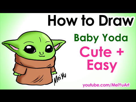 Learn how to draw Baby Yoda in this fun how to draw Star Wars video.