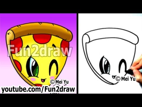 Drawing a delicious pizza slice cute and easy.