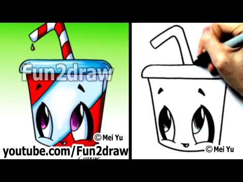 Art tutorial on drawing a soda cup.