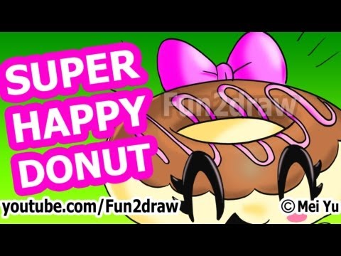 Drawing a happy donut in this fun art video.