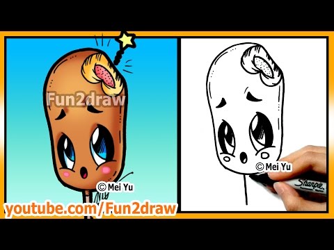 Learn to draw a cute corn dog in this drawing tutorial.