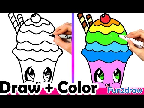 Learn how to draw and color a rainbow sundae step by step!