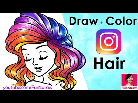 Learn to draw and color Instagram-inspired hair.