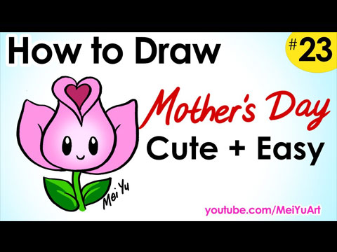 Drawing a cute flower for your mother.