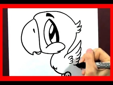 Watch how to draw a cute parrot step by step!