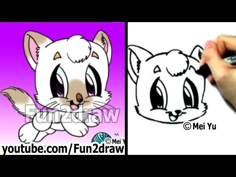 Art tutorial on drawing a cute cat step by step.