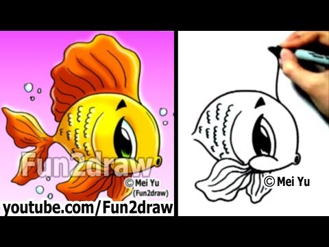 Learn to draw a goldfish cute and easy!
