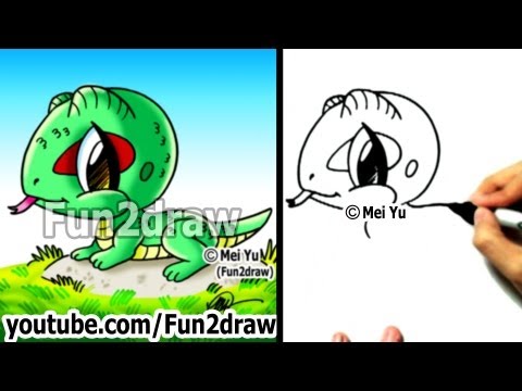 Learn to draw a lizard in simple steps!
